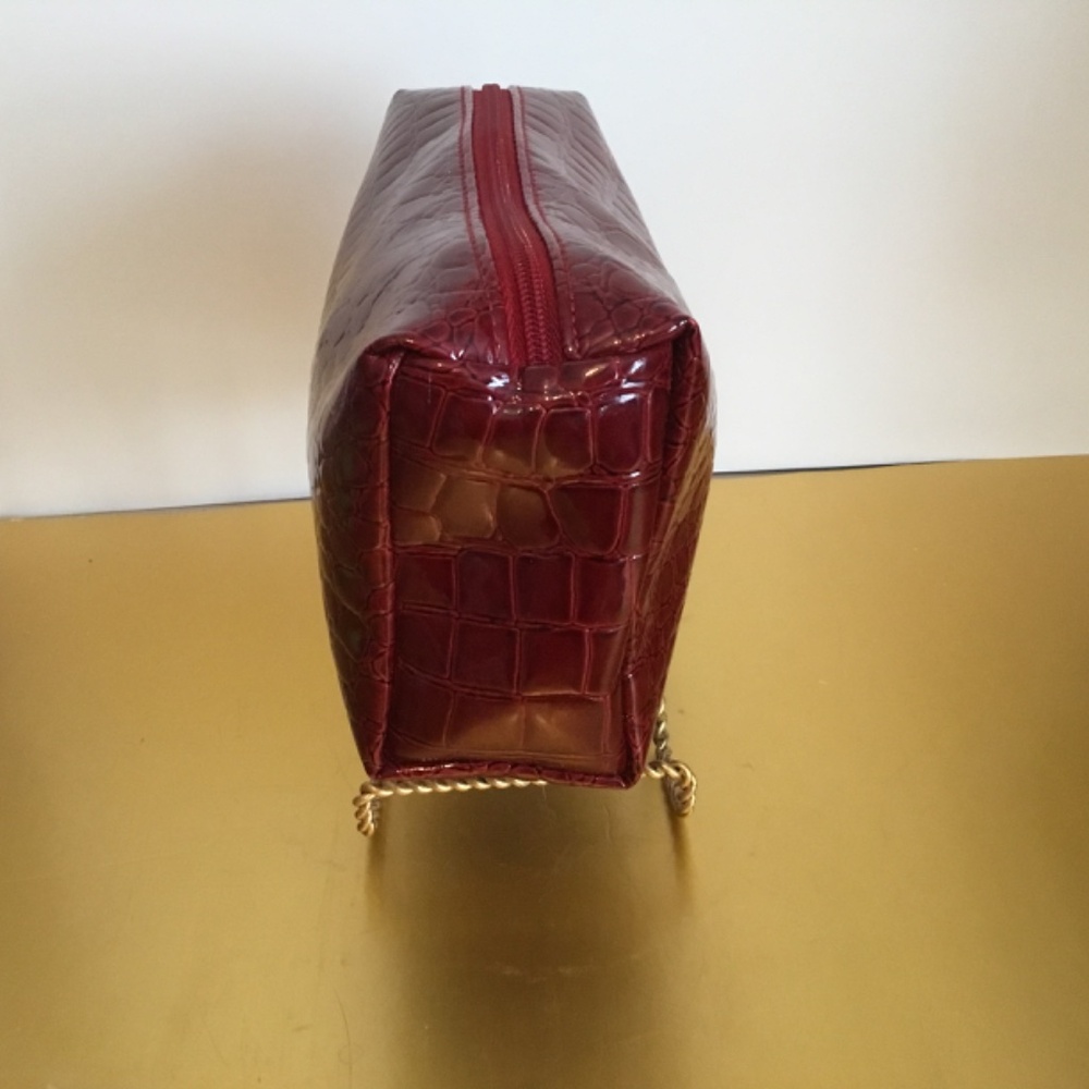 ESTEE LAUDER Croc embossed wine color makeup bag - Picture 4 of 5